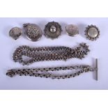 VARIOUS ANTIQUE JEWELLERY including silver lockets. (7)