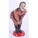 A NOVELTY CONTINENTAL COLD PAINTED HITLER PIN CUSHION. 12.75 cm high.