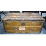 AN ANTIQUE FRENCH GOYARD OF PARIS TRAVELLING TRUNK. 109 cm x 48 cm.