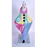 A LARGE ART DECO POTTERY FIGURE OF A CLOWN By Dax. 36 cm high.