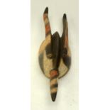 A TRIBAL MOSSI WAN NYAKA MASK (ANTELOPE). Burkina Faso. 13cm x 12cm x 48cm