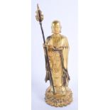 A CHINESE BRONZE FIGURE OF LUOHAN 20th Century. 25 cm high.