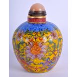 A CHINESE BEIJING ENAMELLED GLASS SNUFF BOTTLE. 7 cm high.