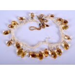 AN EDWARDIAN GEM SET PEARL BRACELET.