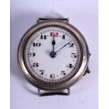 A VINTAGE SILVER TRENCH WATCH. 2.25 cm wide.