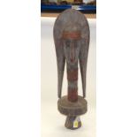 A TRIBAL BAMANA MEREKUN JANUS PUPPET. Mali. 20cm x 20cm x 04cm