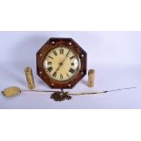 AN ANTIQUE HANGING WALL CLOCK. 32 cm x 32 cm.