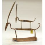 A TRIBAL BAMANA CI WARA IRON FIGURE. Mali. 26cm x 9cm x 37cm