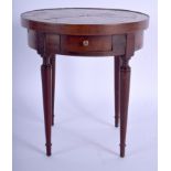 AN ANTIQUE MINIATURE TREEN APPRENTICE MADE OCCASIONAL TABLE. 17 cm x 13 cm.