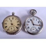 TWO VINTAGE POCKET WATCHES. 5.25 cm wide. (2)