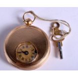 AN ANTIQUE GOLD HALF HUNTER POCKET WATCH. 39 grams overall. 3.75 cm wide.