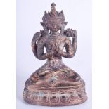 AN 18TH/19TH CENTURY CHINESE TIBETAN BRONZE GOD FIGURE Qing. 12.5 cm x 7.5 cm.