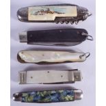 FIVE VINTAGE POCKET KNIVES. (5)