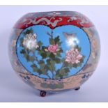 A LARGE LATE 19TH CENTURY JAPANESE MEIJI PERIOD CLOISONNE ENAMEL JAR decorated with birds. 21 cm x 1