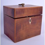 A RARE GEORGE III MAHOGANY MAHOGANY TRAVELLING APOTHECARY BOX C1790 with six original medicine bott