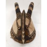 A TRIBAL MOSSI CREST MASK. Burkina Faso. 19cm x 15cm x 37cm