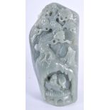 A CHINESE CARVED JADE MOUNTAIN BOULDER 20th Century. 13.5 cm x 7.5 cm.