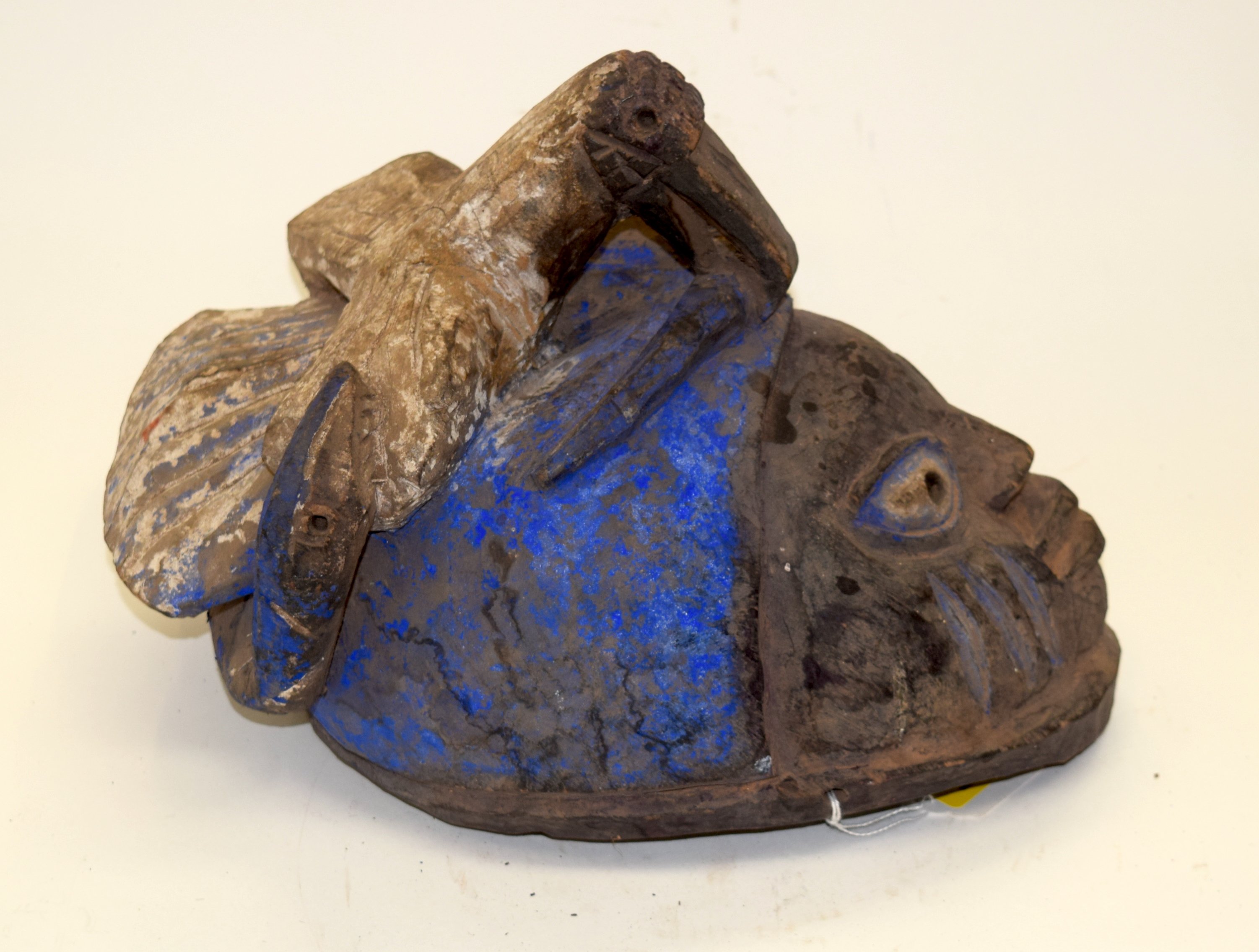 A TRIBAL YORUBA GELEDE HELMET MASK. Nigeria. 18cm x 22cm x 31cm - Image 2 of 3