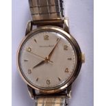 A 1950S 9CT GOLD INTERNATIONAL WATCH COMPANY WRISTWATCH. 3.25 cm wide.