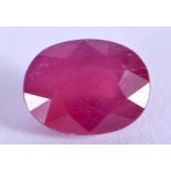 A LOOSE MOZAMBIQUE RUBY of approx 2.5 cts. 0.9 cm x 0.4 cm.