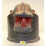 A TRIBAL BAULE helmet (GOLI GLIN) MASK. Ivory Coast. 27cm x 63cm x 32cm