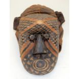 A TRIBAL KUBA NGADY MASK. DR Congo. 23cm x 22cm x 40cm