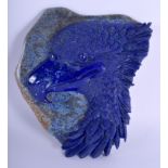 A MIDDLE EASTERN LAPIS LAZULI PLAQUE. 26 cm x 15 cm.