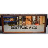 A HUGE ANTIQUE PUB ADVERTISING WELLSHOT BREWERY CO LTD INDIA PALE ALES MIRROR Macphail & Co Ltd Glas