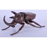 A JAPANESE BRONZE STAG BEETLE. 9.5 cm wide.