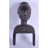 A TRIBAL AFRICAN HEDDLE PULLEY Ivory Coast, with baule markings. 16 cm x 8 cm.