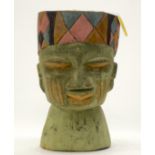 A TRIBAL YORUBA HEAD. Nigeria. 16cm x 17cm x 28cm