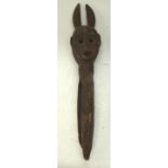 A TRIBAL DAN MAOU MASK. Liberia. 15cm x 15cm x 86cm