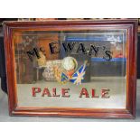 A LARGE ANTIQUE PUB ADVERTISING MCEWANS PALE ALE ADVERTISING MIRROR Forrest & Sons Glasgow. 122 cm x