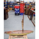 A LARGE ANTIQUE POND YACHT. 121 cm x 114 cm.