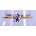AN 18CT GOLD AND PLATINUM 0.5 CT DIAMOND RING. N. 1.6 grams.