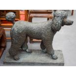 A VERY LARGE 1970S CONTINENTAL BRONZE FIGURE OF A NEFER POODLE with of humungous proportions, inset