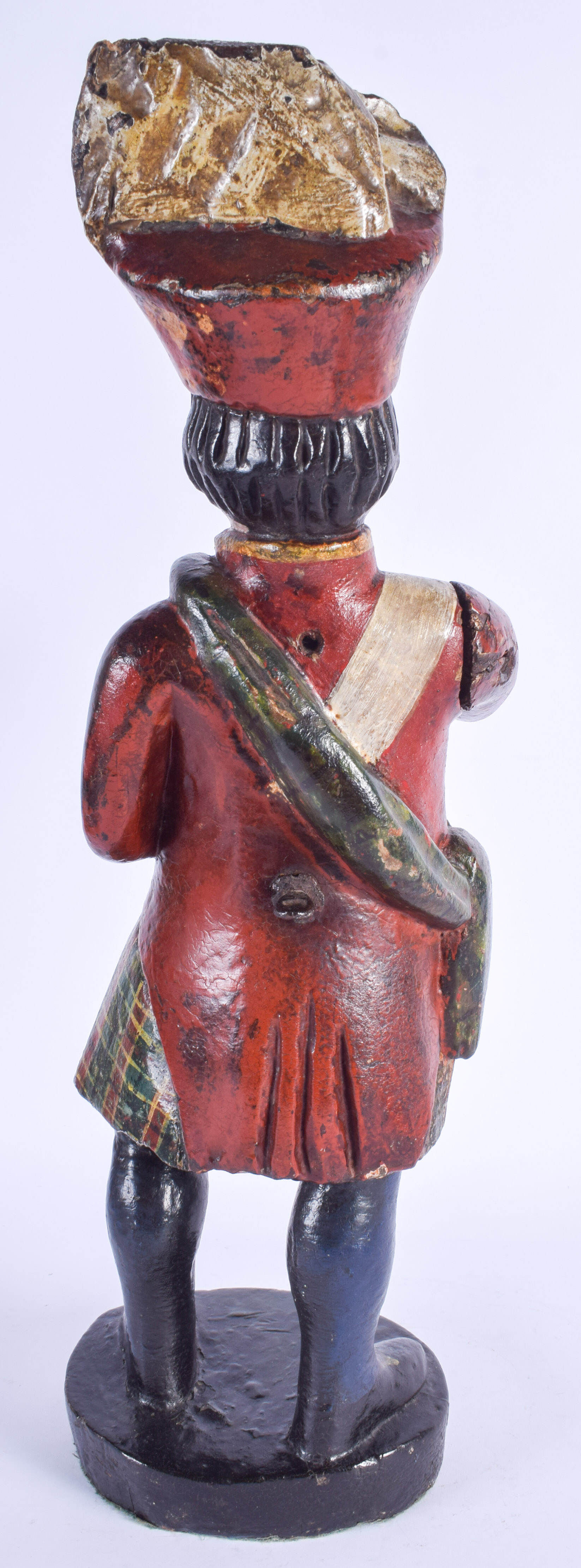 A LARGE 18TH/19TH CENTURY SCOTTISH SNUFF DISPLAY SHOP ADVERTISING FIGURE. 49 cm high. - Image 2 of 2