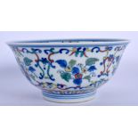 A CHINESE PORCELAIN DOUCAI BOWL 20th Century, bearing Yongzheng marks to base. 13.5 cm wide.