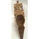 A TRIBAL NAFANA BEDU PLANK MASK. Ghana. 10cm x 38cm x 113cm