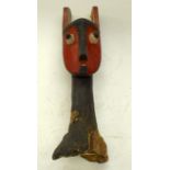 A TRIBAL BAULE GOLI MASK. Ivory Coast. 11cm x 12cm x 50cm