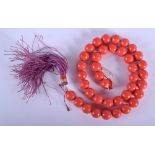 AN ISLAMIC CORAL TYPE NECKLACE. 47 cm long.