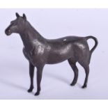 A CONTINENTAL BRONZE HORSE. 7 cm x 5 cm.