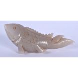 A CHINESE CARVED AGATE FISH. 11 cm wide.