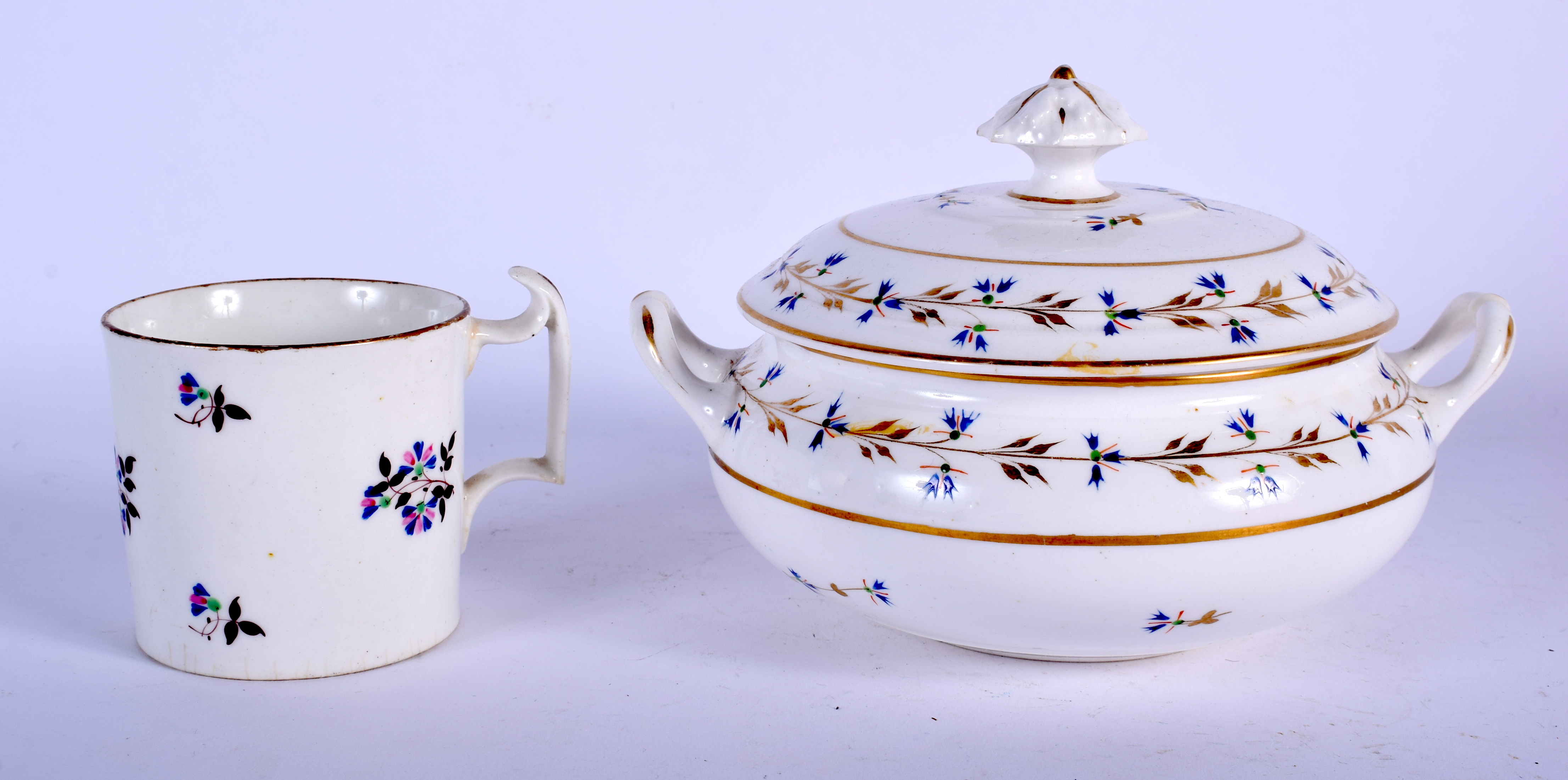 AN 18TH CENTURY DERBY TUREEN AND COVER together with another. 13 cm wide. (2) - Image 2 of 3