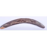 AN EARLY 20TH CENTURY AUSTRALIAN TRIBAL ABORIGIANL BOOMERANG. 46 cm long.