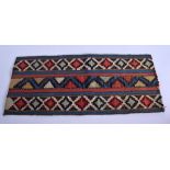 AN ANTIQUE MIDDLE EASTERN RUG FRAGMENT. 60 cm x 27 cm.