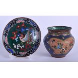 TWO JAPANESE CLOISONNE ITEMS. Largest 14 cm wide. (2)