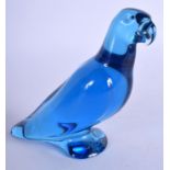 A BOXED BACCARAT GLASS BIRD. 11 cm x 8 cm.