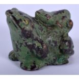 A CONTINENTAL COLD PAINTED BRONZE FROG. 3.5 cm wide.