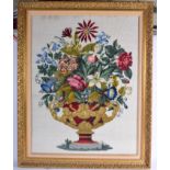 A LATE EDWARDIAN EMBROIDERED PANEL. Image 70 cm x 55 cm.